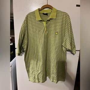 Vintage Masters Clubhouse Collection Golf‎ Shirt XLarge Polo Lime Green